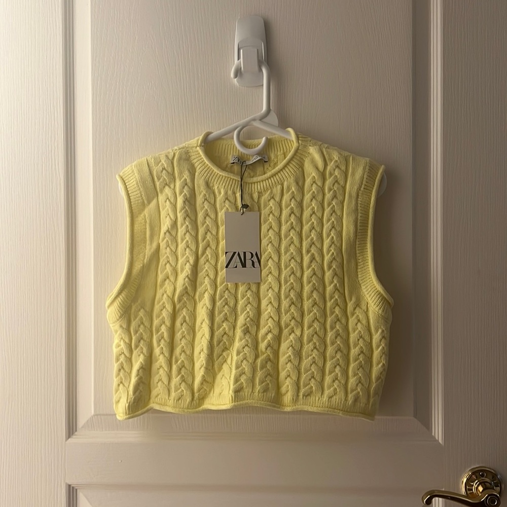 NEW Yellow Zara Sweater Vest